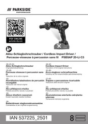 Parkside Performance PSBSAP 20-Li C3 Originalbetriebsanleitung
