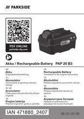 Parkside 471880 2407 Originalbetriebsanleitung