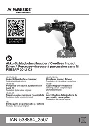 Parkside Performance PSBSAP 20-Li C3 Originalbetriebsanleitung