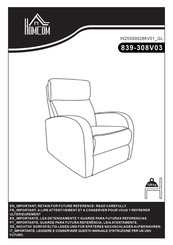 Homcom 839-308V03 Bedienungsanleitung