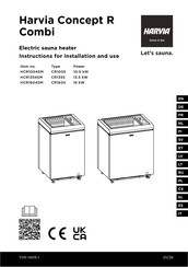 Harvia Concept R Combi CR100S Installations- Und Betriebsanleitung