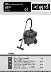 Scheppach HDW70 Originalbetriebsanleitung