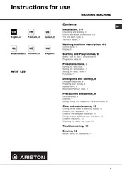 Ariston AVSF 129 Bedienungsanleitungen