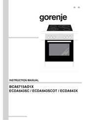 Gorenje ECDA643X Bedienungsanleitung