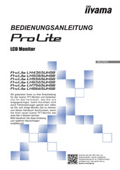 iiyama ProLite LH4365UHSB Bedienungsanleitung