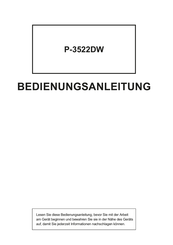 Utax P-3522DW Bedienungsanleitung