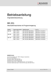 Binder MK 400 Betriebsanleitung