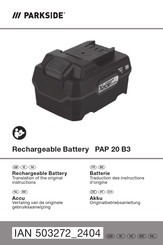 Parkside PAP 20 B3 Originalbetriebsanleitung