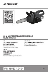 Parkside 465837 2404 Bedienungsanleitung Und Originalbetriebsanleitung