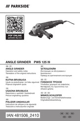 Parkside PWS 125 I9 Bedienungs- Und Sicherheitshinweise Originalbetriebsanleitung