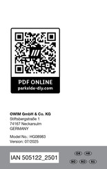 Parkside HG08983 Montage-, Bedienungs- Und Sicherheitshinweise