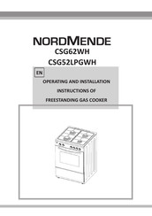 Nordmende CSG52LPGWH Betriebsund  Installationsanleitung