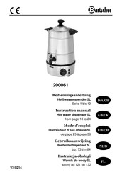 Bartscher 200.061 Bedienungsanleitung