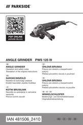 Parkside PWS 125 I9 Bedienungs- Und Sicherheitshinweise Originalbetriebsanleitung