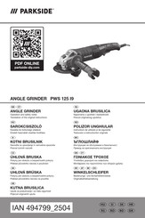 Parkside PWS 125 I9 Bedienungs- Und Sicherheitshinweise Originalbetriebsanleitung