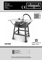 Scheppach HS100S Original Bedienungsanleitung