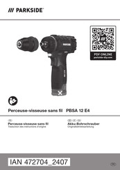 Parkside PBSA 12 E4 Originalbetriebsanleitung
