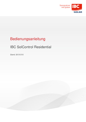 IBC SOLAR SolControl Residential Bedienungsanleitung