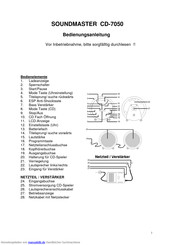 Soundmaster CD-7050 Bedienungsanleitung