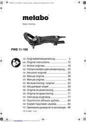 Metabo PWE 11-100 Originalbetriebsanleitung