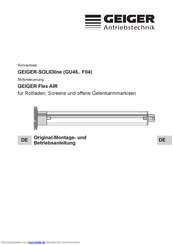 GEIGER SOLIDline-KS GU4550 Original - Betriebs- Und Montageanleitung