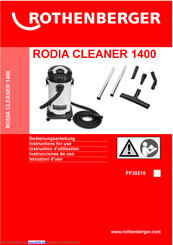 Rothenberger RODIA CLEANER 1400 Bedienungsanleitung