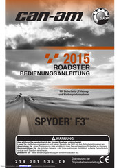 BRP spyder F3 2015 Bedienungsanleitung