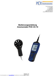 PCE Instruments PCE-VA 10 Bedienungsanleitung