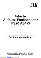 elv FS20 AS4-3 Bedienungsanleitung