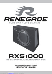 Renegade RXS 1000 Betriebsanleitung