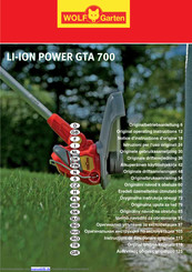 Wolf Garten LI-ION POWER GTA 700 Originalbetriebsanleitung