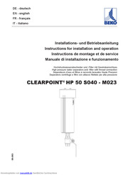 Beko CLEARPOINT HP50M010 W Installation Und Betriebsanleitung