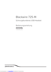 Plantronics Blackwire 725-M Bedienungsanleitung