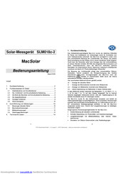 PCE Instruments MacSolar SLM018c-2 Bedienungsanleitung