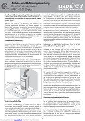 Hark 106 GT ECOplus Aufbau- Und Bedienungsanleitung