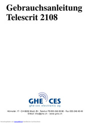 GHE-CES Telescrit 2108 Gebrauchsanleitung