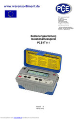 PCE Instruments PCE-IT111 Bedienungsanleitung