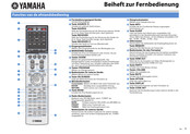 Yamaha RX-A1050 Beiheft Zur Fernbedienung