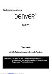 Denver DM-75 Bedienungsanleitung