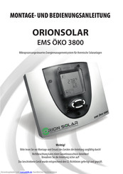 ORION SOLAR EMS ÖKO 3800 Montage & Betriebsanleitung