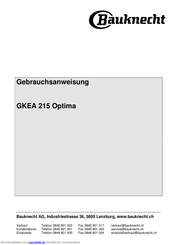 Bauknecht GKEA 215 Optima Gebrauchsanweisung