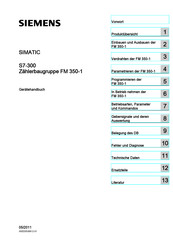 Siemens SIMATIC FM 350-1 Gerätehandbuch
