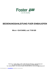 Foster S4000 Bedienungsanleitung
