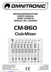 Omnitronic Club-Mixer CM-860 Bedienungsanleitung
