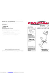 Pro-Form PFEVEX23020 Bedienungsanleitung