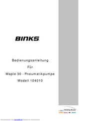 Binks Maple 30 Bedienungsanleitung