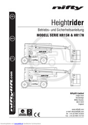 Niftylift Height Rider 15N Betriebs- Und Sicherheitsanleitung