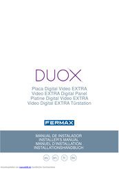 Fermax DUOX SYSTEM VIDEO EXTRA DIGITAL PANEL Installationshandbuch