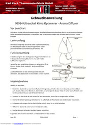 Koch Ultraschall Klima Optimierer - Aroma Diffusor Gebrauchsanweisung