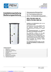 REM RPU FW 1000 LB Installations- Und Bedienungsanleitung